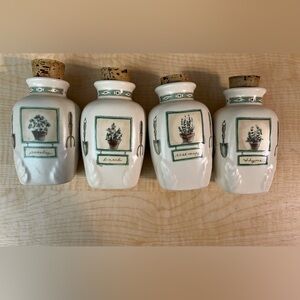 4 Pfaltzgraff Naturewood Spice Jars